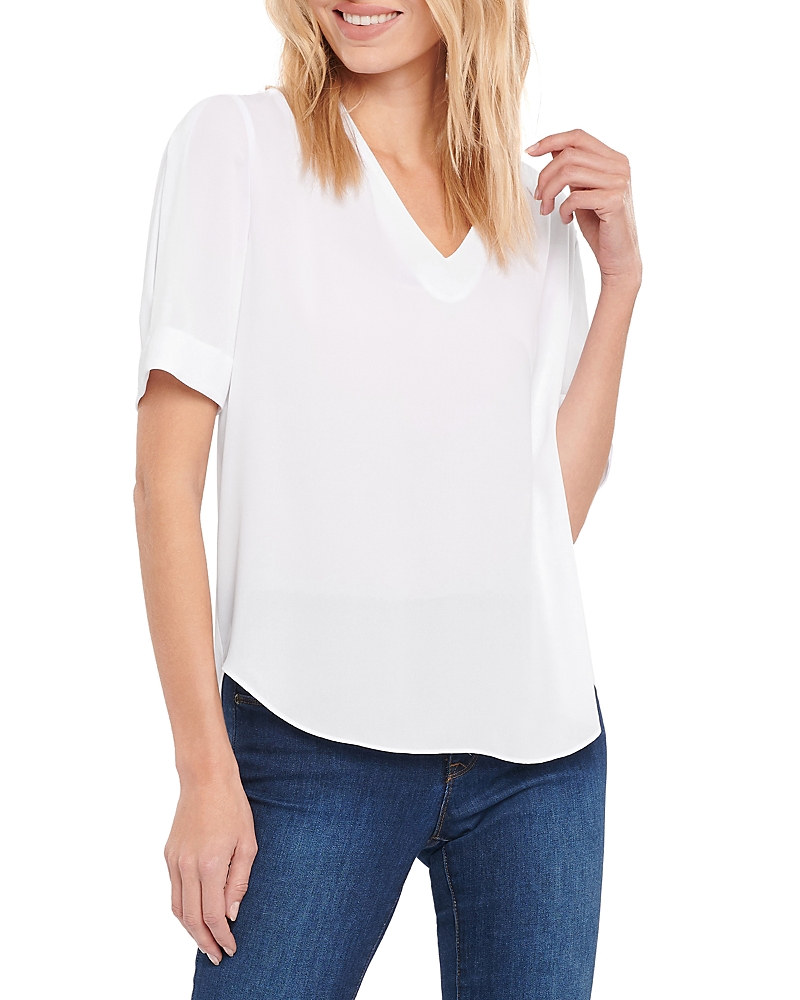 Nydj Charming Top In Optic White