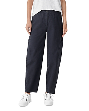 Eileen Fisher Garment Dyed Stretch Denim Ankle Pant In Black