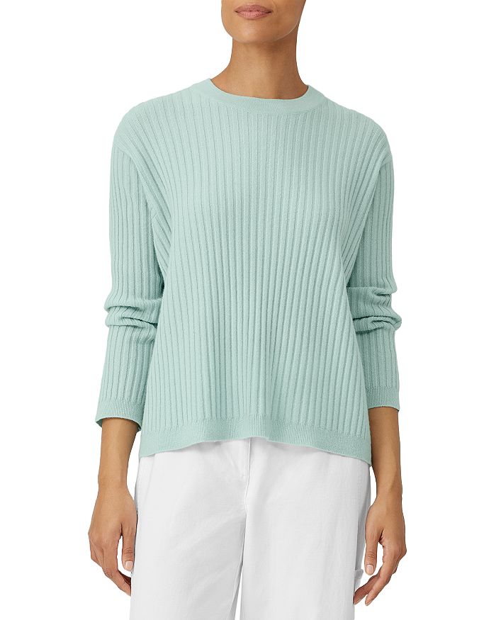 Eileen Fisher Cashmere Ribbed Crewneck Sweater | Bloomingdale's