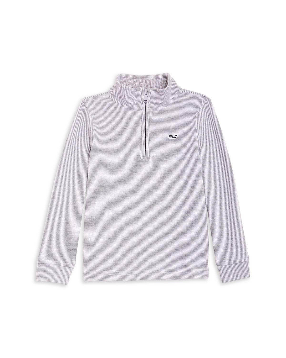 Vineyard Vines Boys' Saltwater Stripe Quarter Zip Mock Neck Sweatshirt - Little Kid, Big Kid