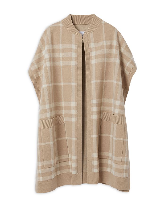 Burberry - Checkered Wool Cashmere Jacquard Cape