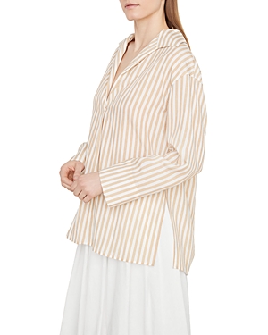 Vince Coast Striped Tencel Lyocell-blend Poplin Shirt In Amber Wave
