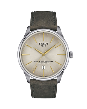 Tissot Chemin Des Tourelles Powermatic 80 Watch, 42mm In Ivory/brown
