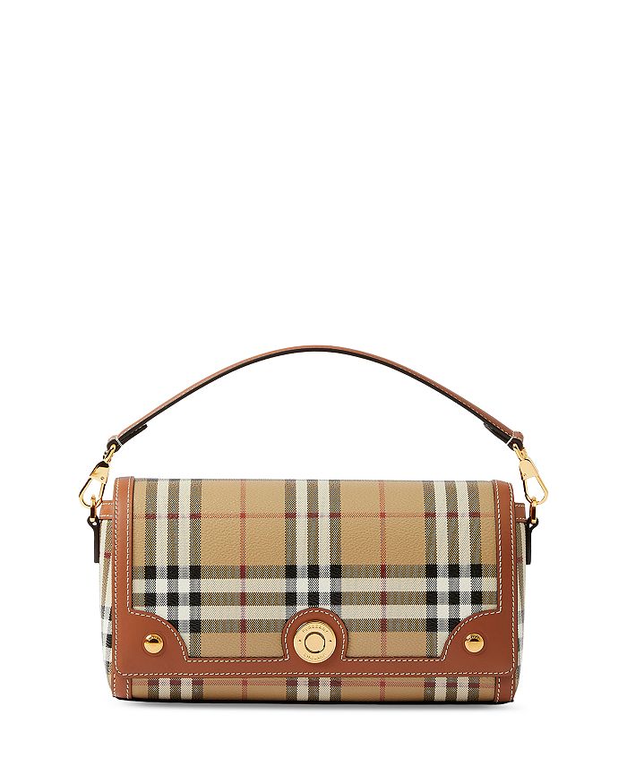 Burberry - Check & Leather Top Handle Shoulder Bag