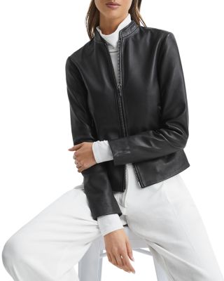 REISS Allie Leather Biker Jacket | Bloomingdale's