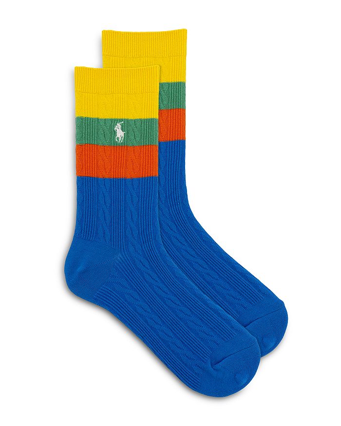 Ralph Lauren Cable Stripe Crew Socks Bloomingdale's