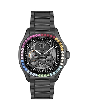 Shop Philipp Plein $keleton $pectre Watch, 42mm In Black