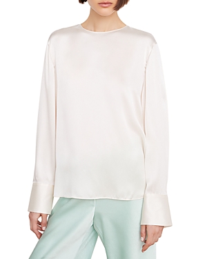 Vince Long Sleeve Silk Top In Chiffon