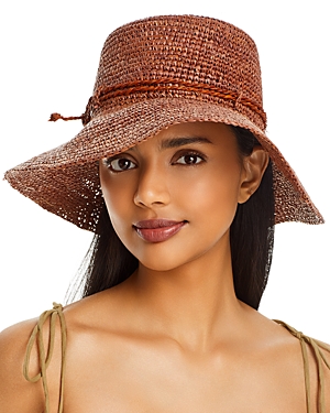 Echo Raffia Packable Bucket Hat In Brown