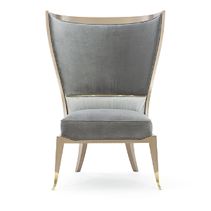 Caracole Pop Your Collar Accent Chair In Gold/gray