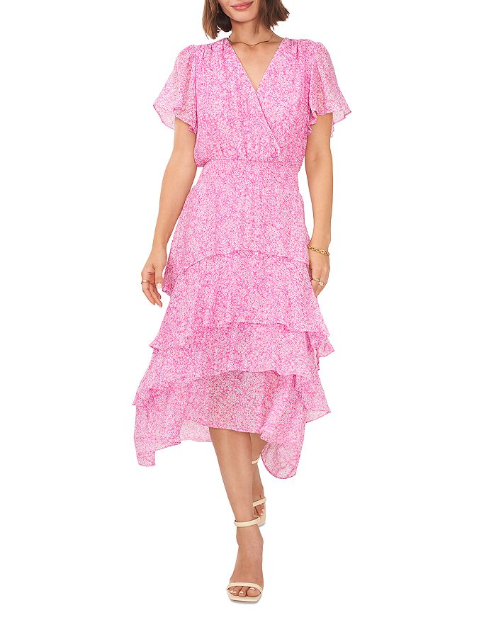 VINCE CAMUTO Printed Tiered Dress | Bloomingdale's