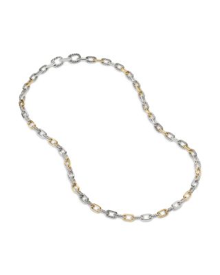 DY Madison&reg; Chain Necklace in Sterling Silver with 18K Yellow Gold, 18"