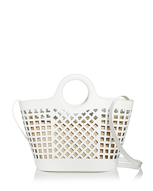 Hereu Colmado Leather Cutout Convertible Tote In White