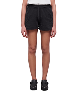 The Kooples Womens Bla55 Logo-embroidered Drawstring-waist Cotton Shorts In Bla55