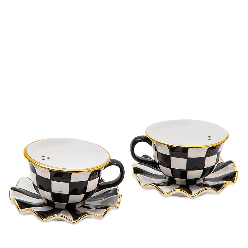 Mackenzie-Childs Courtly Teacup Salt & Pepper Set