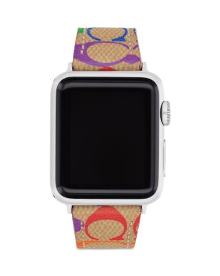 COACH Rainbow C's Leather Apple Watch® Strap