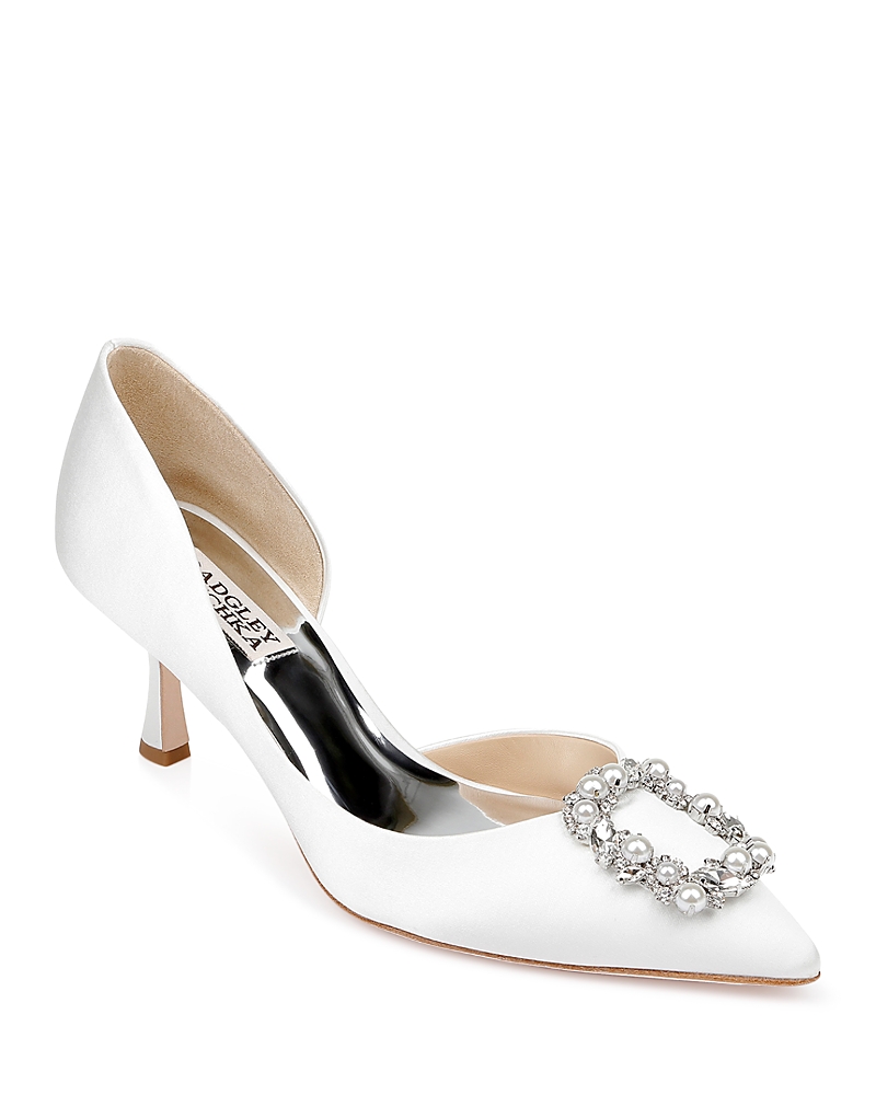 BADGLEY MISCHKA BADGLEY MISHKA WOMEN'S FABIA POINTED TOE SLIP ON D'ORSAY PUMPS