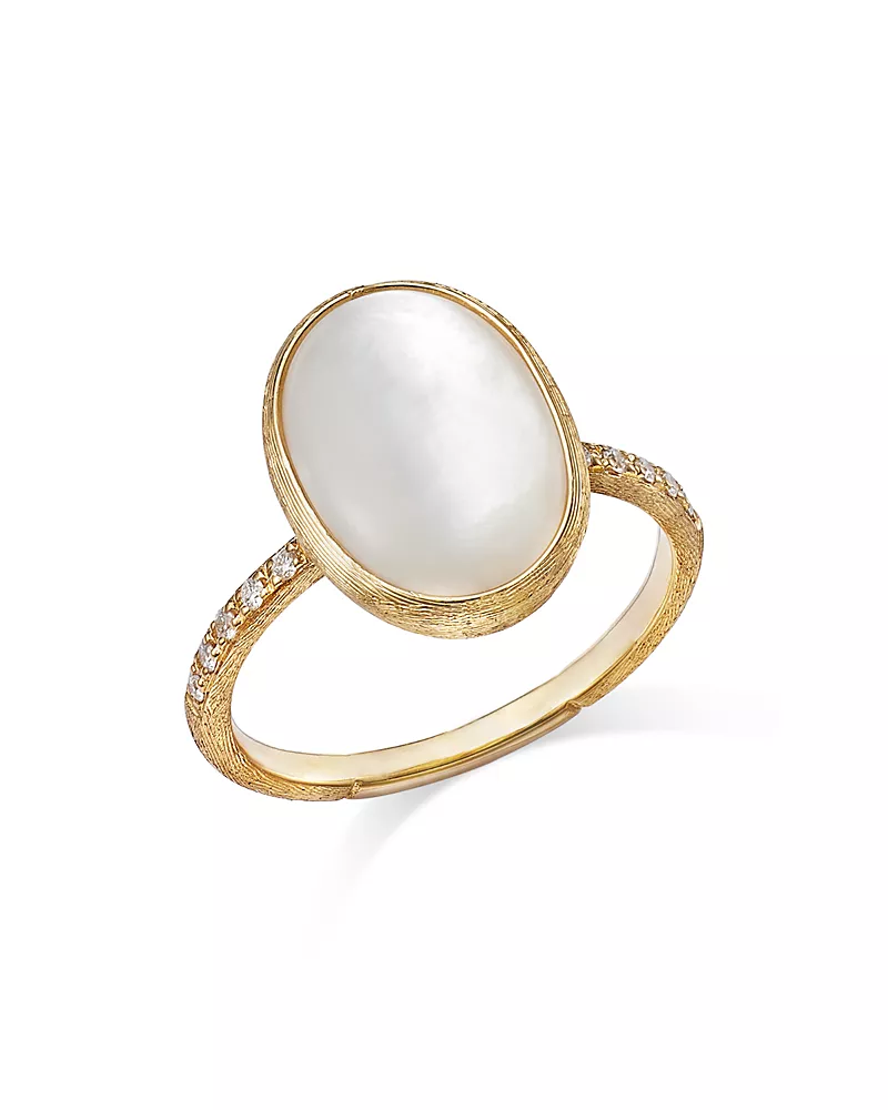 Marco Bicego 18K Yellow Gold Siviglia Mother of Pearl & Diamond Ring