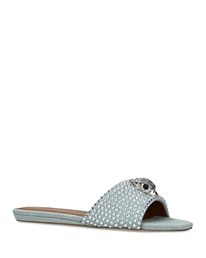 Kurt Geiger Women's Kensington Slip On Embellished Slide Sandals In Open Blue