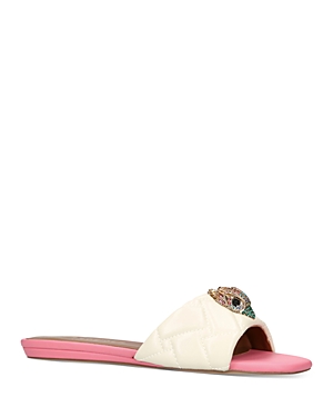 Kurt Geiger Kensington Eagle-embellished Leather Sandals In Open White