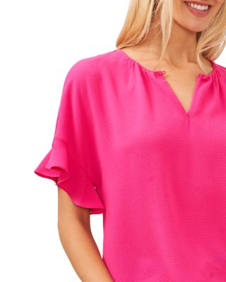 Ruffle Sleeve Drop Shoulder Blouse