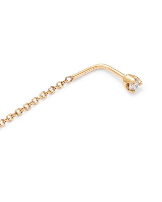 14K Yellow Gold Diamond (0.06 tcw) Prong Threader Earrings