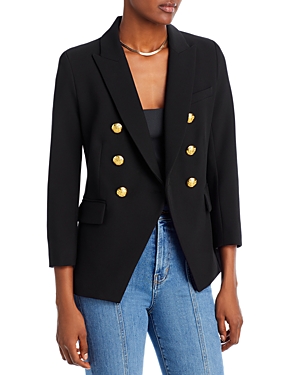 Veronica Beard Empire Dickey Double Breasted Jacket In Black