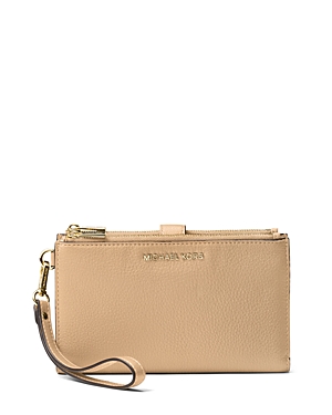 MICHAEL MICHAEL KORS MICHAEL MICHAEL KORS ADELE DOUBLE ZIP LEATHER IPHONE 7 PLUS WRISTLET