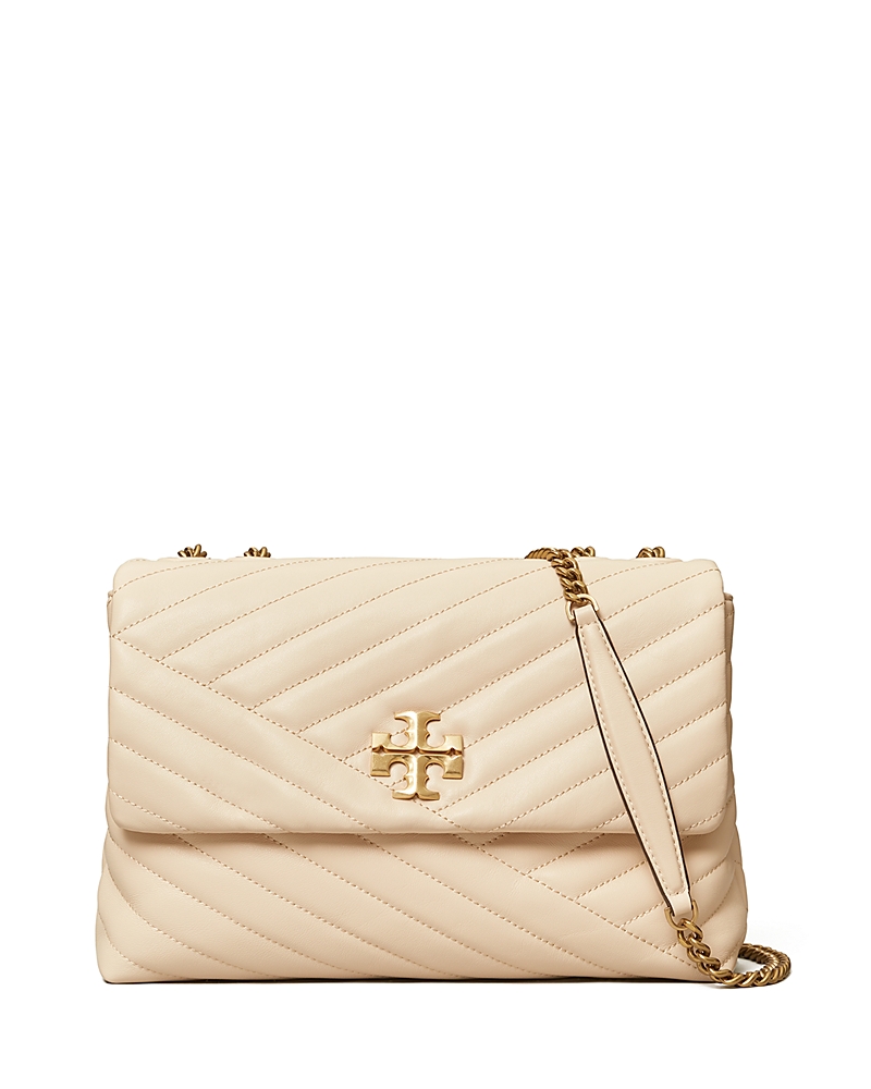 Tory Burch Kira Convertible Shoulder Bag In New Cream/rolled Brass