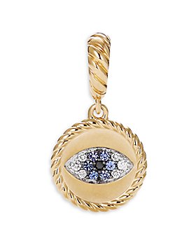 David Yurman - Cable Collectibles Evil Eye Amulet with Diamonds and Blue Sapphires in 18k Gold