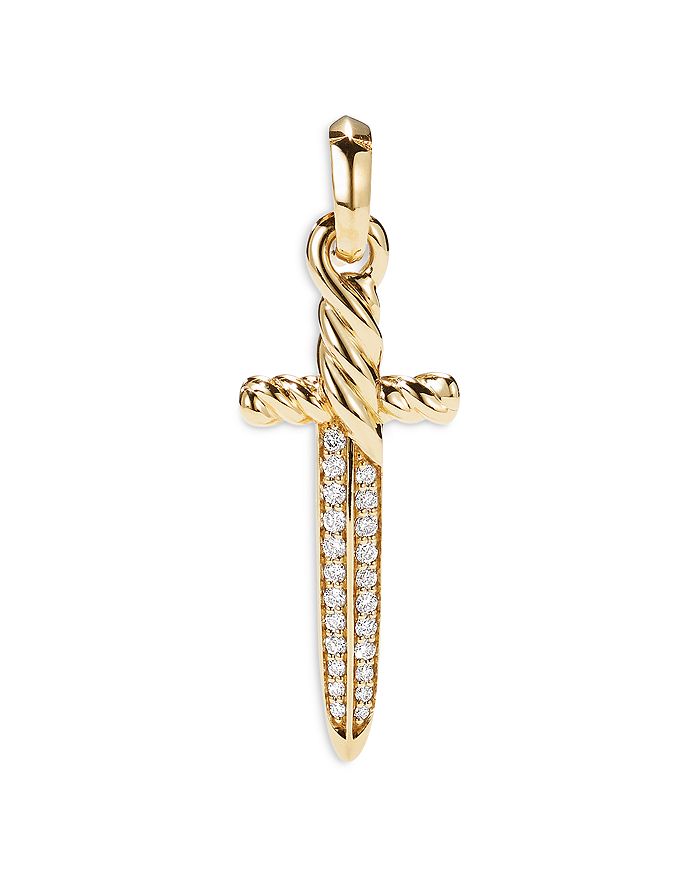 David Yurman - 18K Yellow Gold Petrvs&reg; Dagger Amulet with Diamonds