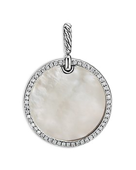 David Yurman - Sterling Silver DY Elements® Disc Pendant with Mother-of-Pearl & Diamonds