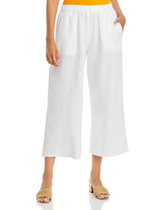 Eileen Fisher Petites Organic Linen Pull On Wide Leg Pants Bloomingdale s