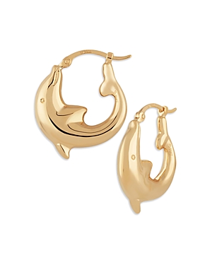 Bloomingdale's 14K Gold Small Dolphin Hoop Earrings - 100% Exclusive