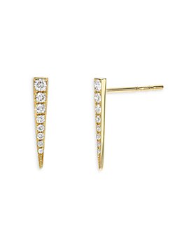 Zoe Lev - 14K Yellow Gold Diamond Dagger Stud Earrings