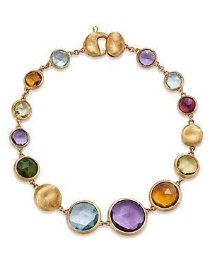 Shop Marco Bicego 18k Yellow Gold Jaipur Multi Gemstone Single Strand Bracelet In Multi/gold