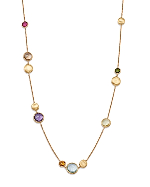Shop Marco Bicego 18k Gold Jaipur Color Mixed Gemstone Station Necklace, 16-18 In Multi/gold