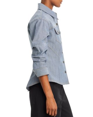 Scrunched Sleeve Denim Jacket