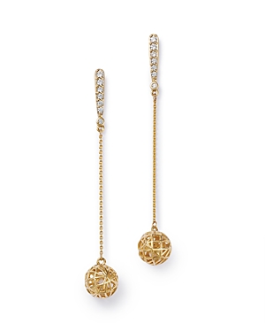Bloomingdale's Diamond Chain Ball Drop Earrings In 14k Gold, 0.25 Ct. T.w. - 100% Exclusive