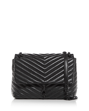 Shop Rebecca Minkoff Edie Quilted Leather Crossbody In Black