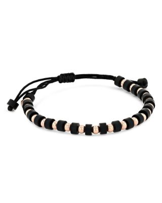 Alberto Milani Men's 18K Rose Gold & Onyx Beaded Bracelet