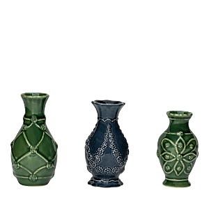 Shop Juliska Veronica Beard Jardins Du Monde Green And Blue Mini Vase Trio In Multiple