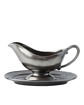 Juliska - Pewter Stoneware Sauce Boat and Stand