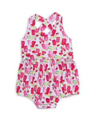 Worthy Threads - Girls Cross Back Bubble Romper in Popsicles - Baby, Little Kid