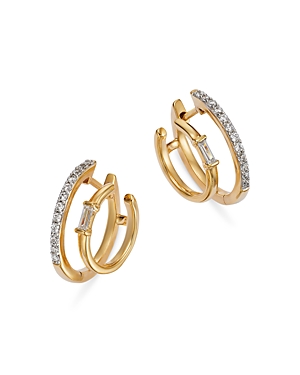 Bloomingdale's Diamond Double Hoop Earrings in 14K Yellow Gold, 0.25 ct. t.w. - 100% Exclusive