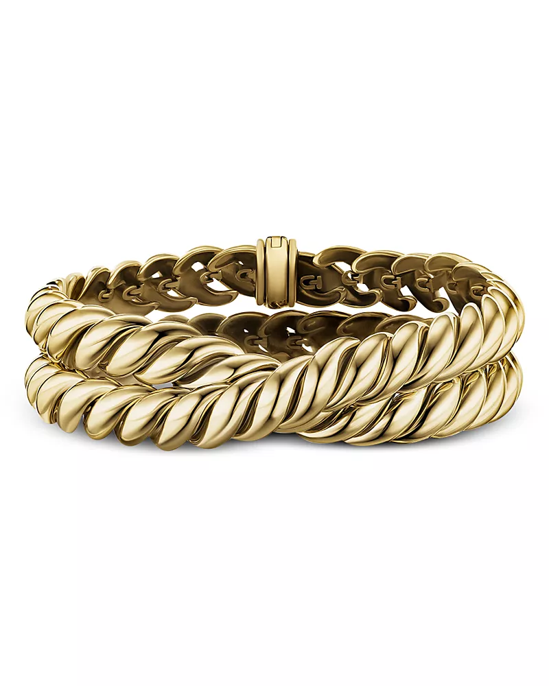 David Yurman 18K Gold Sculpted Cable Wrap Bracelet