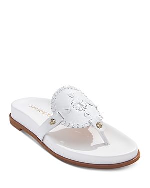 Shop Jack Rogers Collins Round Toe Slip On Sandals In White