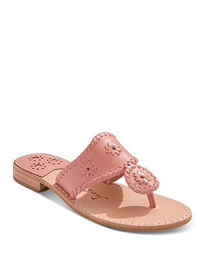 JACK ROGERS WOMEN'S JACKS WHIPSTITCH SLIP ON THONG SLIDE SANDALS