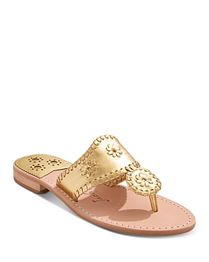 JACK ROGERS WOMEN'S JACKS WHIPSTITCH SLIP ON THONG SLIDE SANDALS