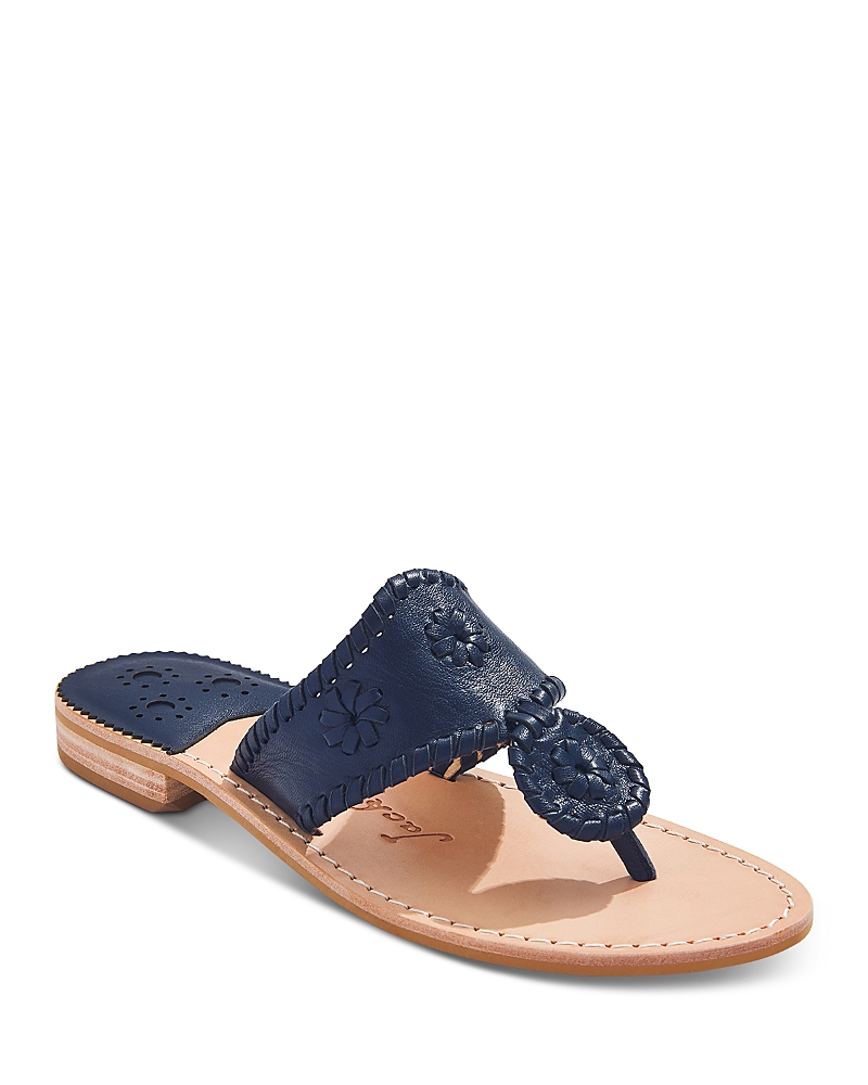 Shop Jack Rogers Women's Jacks Whipstitch Slip On Thong Slide Sandals In Midnight Navy